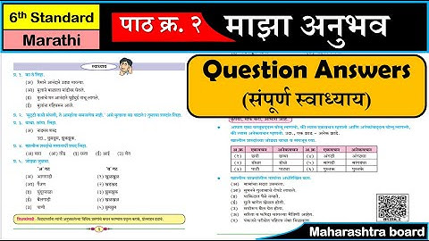 Maza Anubhav | Question Answers| माझा अनुभव स्वाध्याय | 6th Standard | Marathi Sulabhbharati