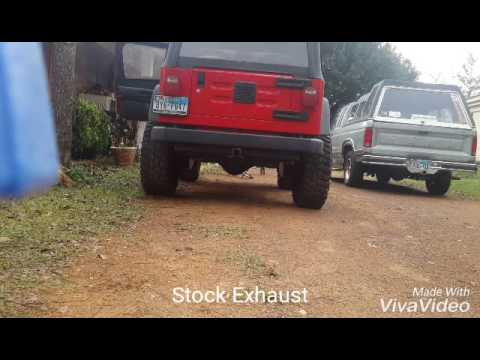 05 Jeep TJ 4.0L, Stock Vs. Flowmaster Super 44 Muffler - YouTube