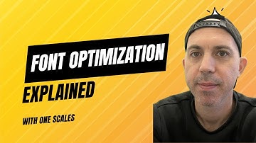 Font Optimization for Speed Optimization