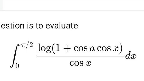 Integrate from 0 to π/2  log(1+cosα.cosx)/cosx w.r.t. x