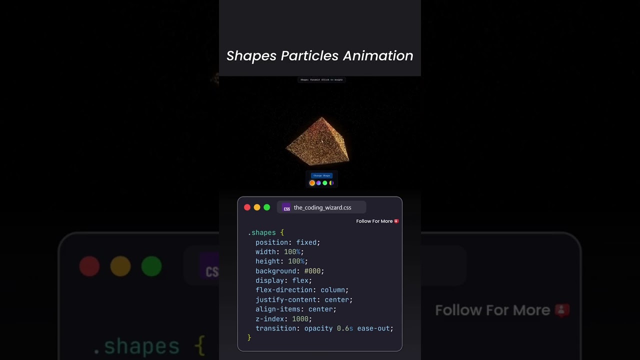 Shapes Particles Animation using HTML, CSS & JavaScript | Creative Coding Project 🔥 | #coding #short