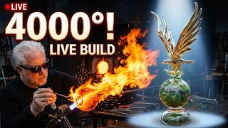 LIVE Glassblowing – Eagle on Top of the World (4000° Full Process)