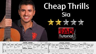 Cheap Thrills by Sia | Classical Guitar Tutorial + Sheet & Tab