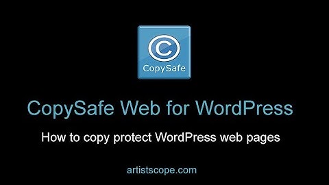 Copy Protect WordPress : CopySafe Web Plugin