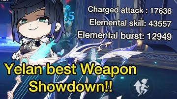 C0 Yelan best weapon showdown!! Aqua simulacra r1 vs Skyward harp r1 vs Amos Bow r1 - Genshin Impact