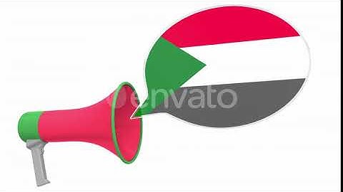 Loudspeaker and Flag of Sudan on the Speech Balloon | Motion Graphics - Envato elements