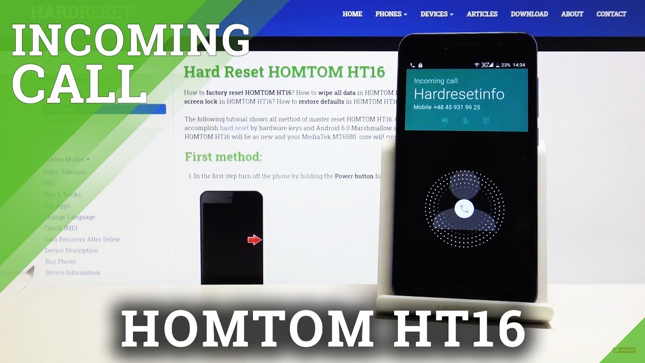 Incoming Calls on HOMTOM HT16 – Incoming Call Screen