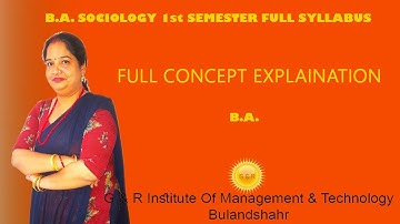 BA 1st year Sociology Paper-1 Chapter-5,6 || NEP 2020 || CCS University #sociology