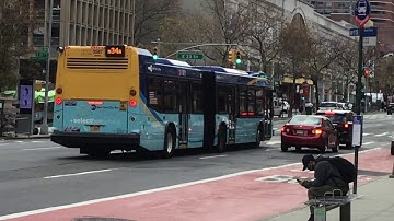MTA NOVABUS LFSA 5587 M34A+SBS LEAVING EAST 34 ST 2 AV