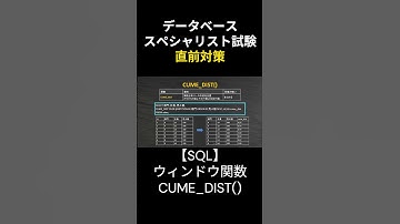 【データベーススペシャリスト】SQL完全攻略：ウィンドウ関数CUME_DIST() #データベーススペシャリスト #勉強 #データベース #応用情報技術者試験 #基本情報技術者試験 #資格