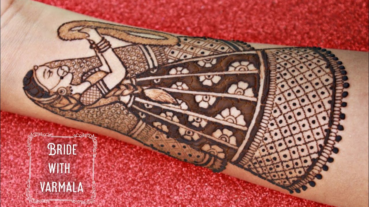 How to draw full bride with varmala || मेहंदी से दुलहन कैसे बनाये || how to draw full bride
