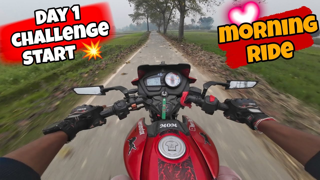 Day 1 Challenge 😰 Start|| Morning Solo Ride 🥰 || 30 Day Bike Challenge ?