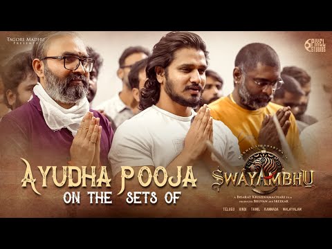 Ayudha Pooja on the sets of Swayambhu | Nikhil | Bharat Krishnamachari | Ravi Basrur | Pixel Studios