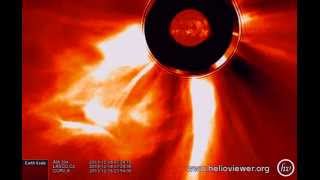 A tremendous flare ...!...WoW-wOw...!...AIA 304, LASCO C2, COR2-A  (2013-12-16 16:30:07 -: