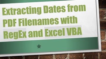Extracting Dates from PDF Filenames with RegEx and Excel VBA