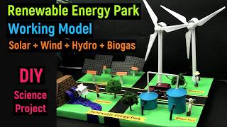 Information Renewable energy park working model | Science project | Solar + Wind + Hydro + Biogas| diyas funplay Guide