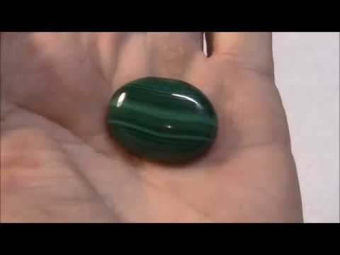 Lapidary lessons, cutting a malachite cabochon.