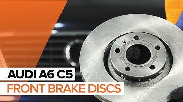 How to change front brake discs and front brake pads on AUDI A6 C5 TUTORIAL | AUTODOC