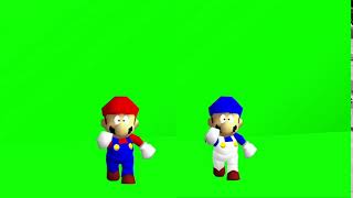 Mario and SMG4 Surprised Running (Green Screen)