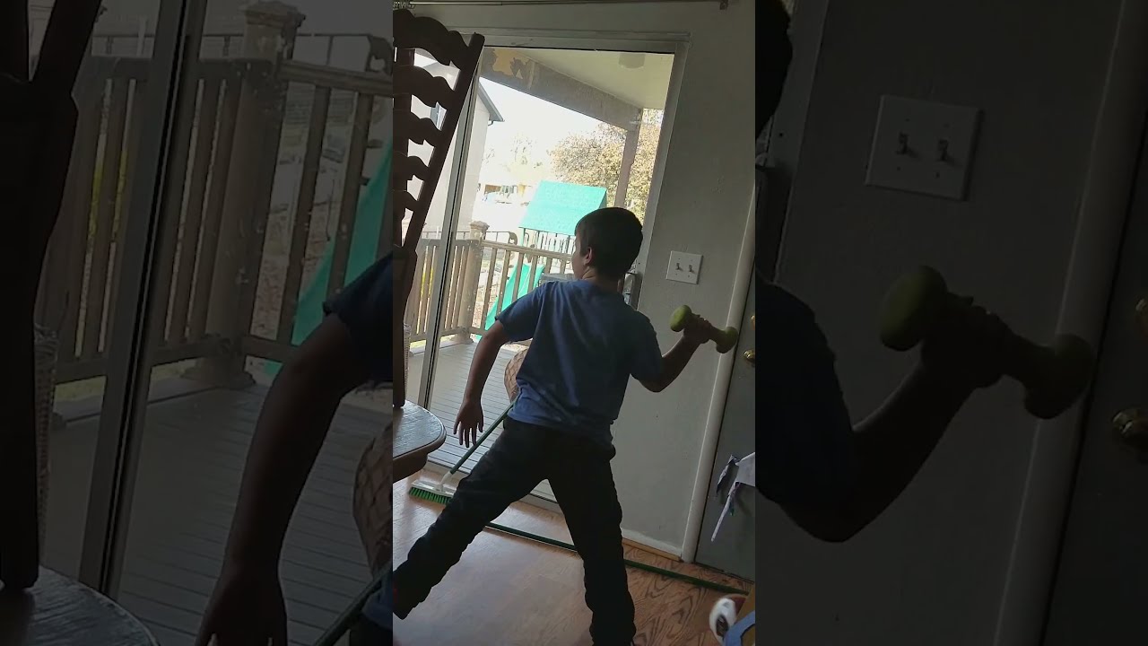 Kid Breaks Window After Throwing A 5 Pound Dumbbell