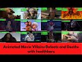 Animated movie villains defeats and deaths with healthbars