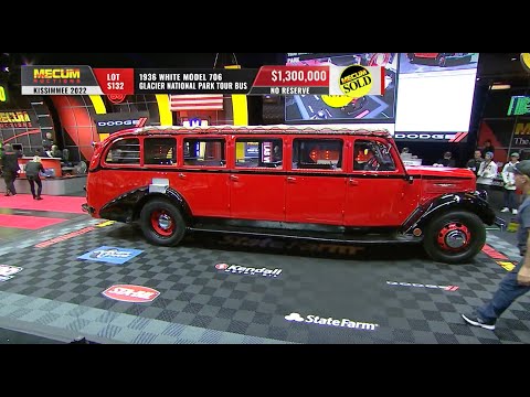 1936 White Model 706 Glacier National Park Tour Bus Sells for $1.3 Million // Mecum Kissimmee 2022