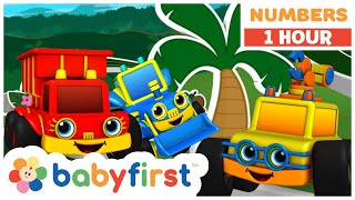 123 Race! | Learn Numbers for Kids | Numbers Song | 1 Hour Compilation | Count Animals |BabyFirstTV