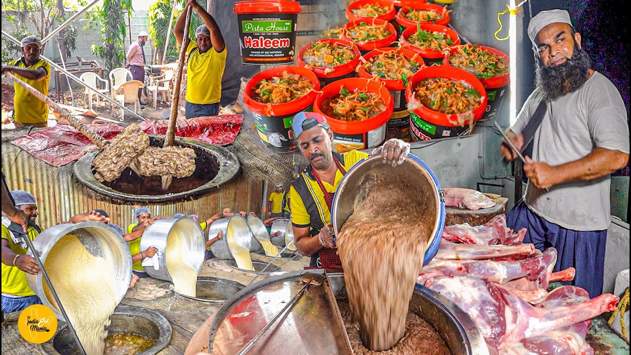 Biggest Mutton Haleem Making Process In Hyderabad l Hyderabad Street Food
