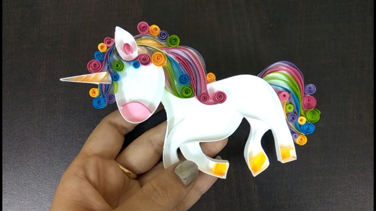 Cute Unicorn Quilling Unicorn paper quilling rainbow paper unicorn
