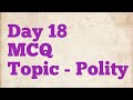Daily mcq day 18 polity upsc prelims shorts