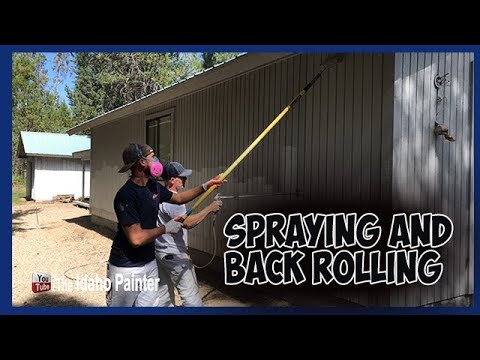 how to paint a room with high ceilings 🔴 Spraying and Back Rolling Siding.
