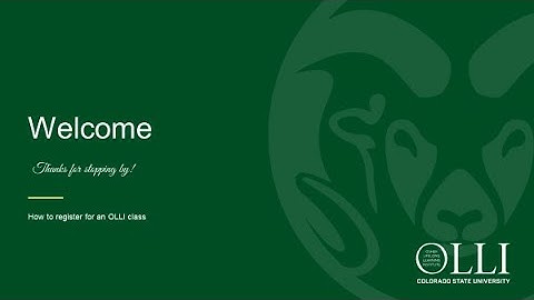 OLLI at CSU Online Registration Process