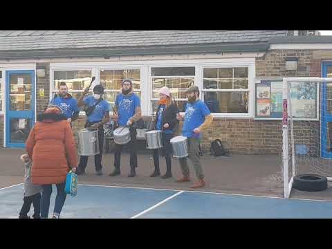 Drum and bass band at Aqsa School