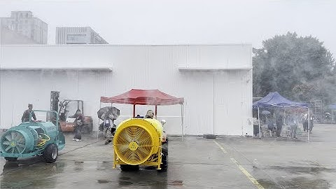 tractor suspension type orchard air blast atomizer work video