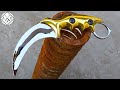 Turning a rusty coil spring into a mirror but razor sharp karambit