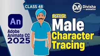Adobe Animate CC 2025 Tutorial | Male Character Body Tracing | 2D Animation (Part 2)