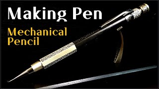 Making silver mechanical PENCIL / Silver, Mpingo, P205