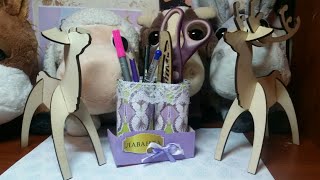 DIY милая настольная карандашница /органайзер лаванда из туалетный втулок ! Виолетта Hand Made. DIY милая настольная карандашница /органайзер лаванда из туалетный втулок ! Виолетта Hand Made.