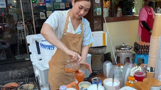 This Beautiful & Hard Working Bangkok Girl Sells Coffee Every Morning - Thailand Street Food