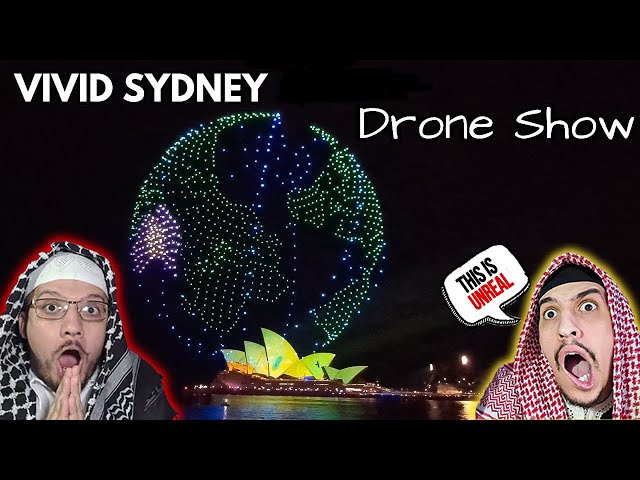 Vivid Sydney Drone Show Written in the Stars | Arab Muslim Brothers Reaction class=