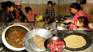 Dharme Brothers Family Cook Eat Together Buff Curry And Wheat Bread Village Buff Curry