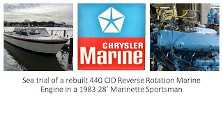 Sea Trial of a Rebuilt 440 CID 330HP Chrysler Marine Engine in a 1983 Marinette 28' Sporstman by Lakeland Auto & Marine 540 views 7 months ago 40 seconds