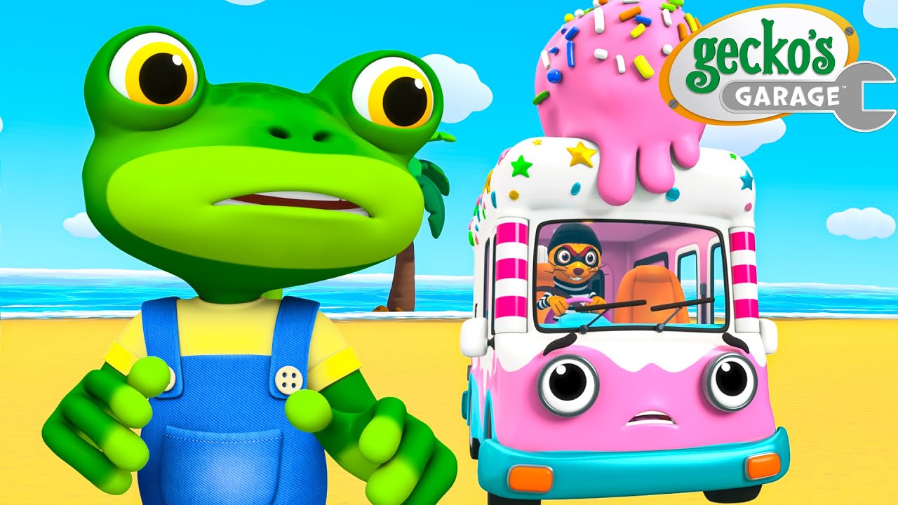 🍧Ice Cream Thief | Gecko's Garage | Cars & Truck Videos for Kids
