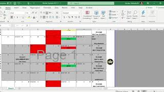 AY Semester Calendar - How to create in Excel Profile