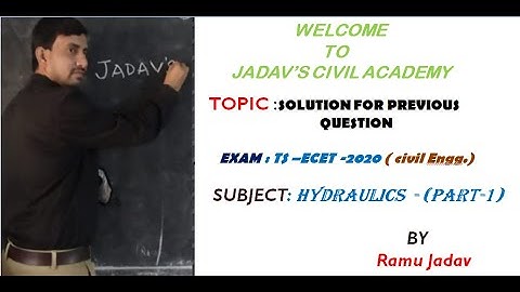 TS ECET-HYDRAULICS PREVIOUS QUESTION SOLUTIONS