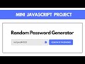How to Make Random Password Generator in HTML & JavaScript | JavaScript Project