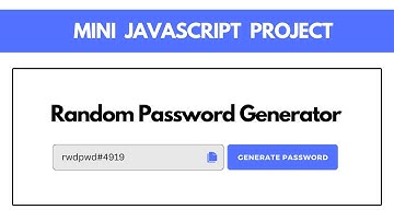 How to Make Random Password Generator in HTML & JavaScript | JavaScript Project