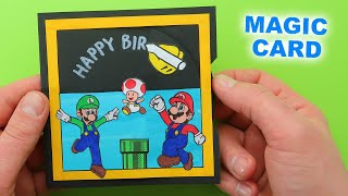 Happy Birthday Magic Card. Craft Ideas with Super Mario. How to make Easy PAPER CRAFTS for FANS