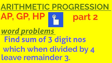 Clip 103 * ARITHMETIC PROGRESSION, part-2. Forming AP and solving word problems based on it.