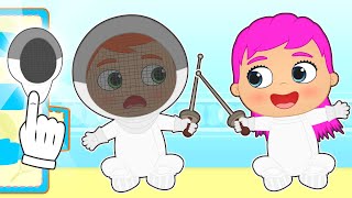 BEBÉS ALEX Y LILY 🤺⚔️ Aprenden a practicar Esgrima